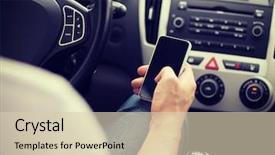  Presentation with distracted driving - Presentation design consisting of man using phone while driving background and a lemonade colored foreground