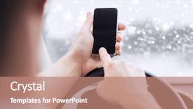  Presentation with distracted driving - Slide deck consisting of man using smartphone while driving background and a coral colored foreground