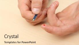  Presentation with blood test - Slides enhanced with man using test strip background and a lemonade colored foreground