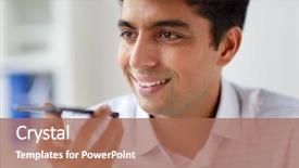  Presentation with recorder - PPT theme enhanced with man using voice command background and a coral colored foreground