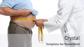  Presentation with fat - Colorful PPT layouts enhanced with man waist body fat obesity backdrop and a light gray colored foreground