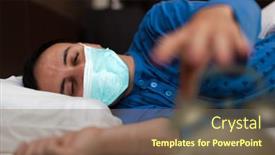  Presentation with covid coronavirus - Presentation featuring man-waking-up-while-already background and a violet colored foreground