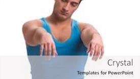  Presentation with alarm - Cool new PPT theme with man-waking-up-with-alarm backdrop and a white colored foreground