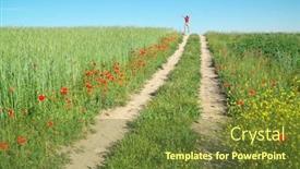  Presentation with pathway - PPT layouts consisting of man-walking-away-and-jump background and a tawny brown colored foreground