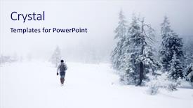  Presentation with winter landscape winter tree - Audience pleasing slide deck consisting of angels bas relief cupid backdrop and a light gray colored foreground