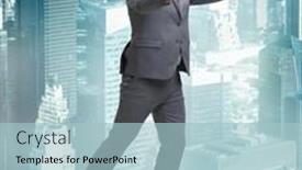  Presentation with rope - PPT layouts having man-walking-in-tight-rope background and a light blue colored foreground