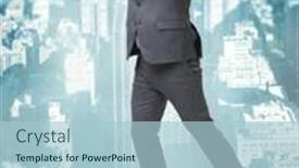  Presentation with rope - Presentation with man-walking-in-tight-rope background and a light blue colored foreground