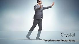  Presentation with nautical map rope - PPT layouts with man walking in tight rope background and a light blue colored foreground