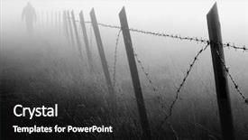  Presentation with fog - Slides enhanced with man walking near barbed wire background and a dark gray colored foreground