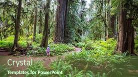  Presentation with walking trail - PPT theme featuring man-walking-on-trail background and a tawny brown colored foreground