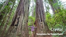  Presentation with walking trail - PPT layouts consisting of man-walking-on-trail background and a tawny brown colored foreground