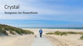  Presentation with dutch - Slides featuring man walking the dog background and a light blue colored foreground