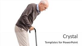  Presentation with blind walking cane - Colorful theme enhanced with man walking with a cane backdrop and a white colored foreground