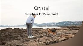  Presentation with rocky - Slide deck with man-walking-with-his-dog background and a cream colored foreground