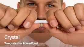  Presentation with quit - Presentation theme enhanced with man wants to quit smoking background and a coral colored foreground