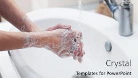  Presentation with corona virus - Presentation theme consisting of man-washing-hands-rubbing background and a white colored foreground