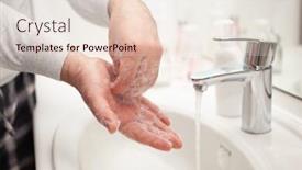  Presentation with hand soap - Cool new presentation theme with man-washing-hands-with-soap backdrop and a lemonade colored foreground