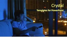  Presentation with asian nurse helps a man - Cool new theme with man watch tv at night backdrop and a wine colored foreground