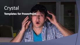  Presentation with man watching woman preparing vegetables - Slide deck enhanced with man watching 3d television late at night background and a dark gray colored foreground