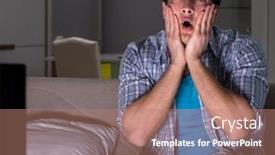  Presentation with television watching - Presentation with man-watching-3d-television-late background and a coral colored foreground