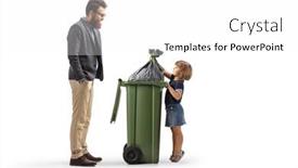  Presentation with waste - Slide deck with man-watching-a-little-girl background and a  colored foreground