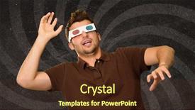  Presentation with television watching - PPT theme having man watching television in 3d background and a tawny brown colored foreground