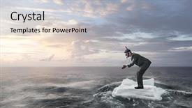  Presentation with first - Cool new presentation theme with man water - he will jump in feet backdrop and a light gray colored foreground