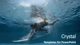  Presentation with ocean wave - Colorful slide deck enhanced with man water - surfer with surf board dive backdrop and a ocean colored foreground
