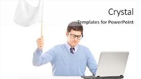  Presentation with italian flag waving - Audience pleasing PPT layouts consisting of man waving a white flag backdrop and a  colored foreground