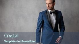  Presentation with elegant light blue - PPT theme with groom wears - elegant man wearing a blue background and a gray colored foreground