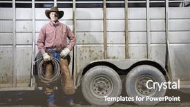  Presentation with cowboy hat - Cool new PPT theme with man wearing a cowboy hat backdrop and a gray colored foreground