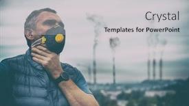  Presentation with pollution air - Colorful slide set enhanced with pollution anti-smog and virus backdrop and a light gray colored foreground