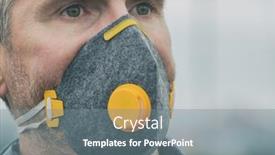  Presentation with air pollution - Colorful presentation design enhanced with man-wearing-a-real-anti backdrop and a gray colored foreground