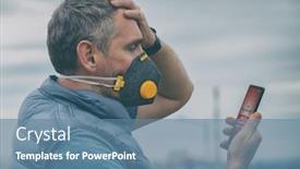  Presentation with current - Cool new PPT theme with man-wearing-a-real-anti backdrop and a teal colored foreground