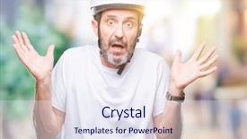  Presentation with triathlon professional cyclist man cycling - Beautiful PPT layouts featuring man wearing bike safety helment backdrop and a sky blue colored foreground