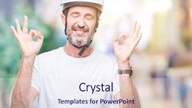  Presentation with triathlon professional cyclist man cycling - Beautiful presentation theme featuring man wearing bike safety helment backdrop and a  colored foreground