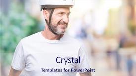  Presentation with triathlon professional cyclist man cycling - Audience pleasing PPT theme consisting of man wearing bike safety helment backdrop and a  colored foreground