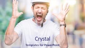  Presentation with cyclist - Theme with man wearing bike safety helment background and a sky blue colored foreground