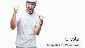  Presentation with triathlon professional cyclist man cycling - Beautiful slides featuring man wearing bike safety helment backdrop and a white colored foreground