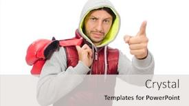  Presentation with boxing - Presentation theme enhanced with man wearing boxing gloves isolated on white background and a light gray colored foreground