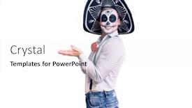  Presentation with day dead - Slide deck featuring man-wearing-day background and a white colored foreground