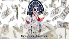  Presentation with day dead - Colorful slides enhanced with man-wearing-day backdrop and a soft green colored foreground