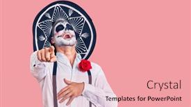  Presentation with day dead - PPT layouts having man-wearing-day background and a coral colored foreground