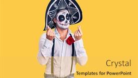  Presentation with day dead - PPT layouts enhanced with man-wearing-day background and a yellow colored foreground