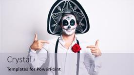  Presentation with day dead - Beautiful slides featuring man-wearing-day backdrop and a light blue colored foreground