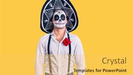 Presentation with day dead - Presentation design having man-wearing-day background and a yellow colored foreground