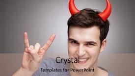  Presentation with devil - Cool new theme with man wearing devil horns backdrop and a coral colored foreground