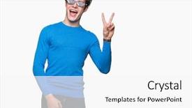  Presentation with happy-life - Slide set having man wearing funny thug life background and a white colored foreground