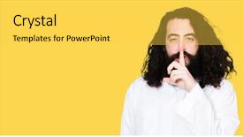  Presentation with jesus christ - Colorful slide deck enhanced with man wearing jesus christ costume backdrop and a yellow colored foreground