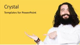  Presentation with jesus christ - Cool new slide deck with man wearing jesus christ costume backdrop and a light gray colored foreground